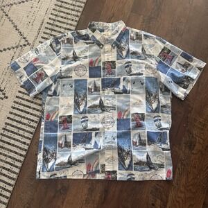 Reyn Spooner Button Up Shirt Mens 2XL Transpacific Yacht Race 2023 Sailing Hawai